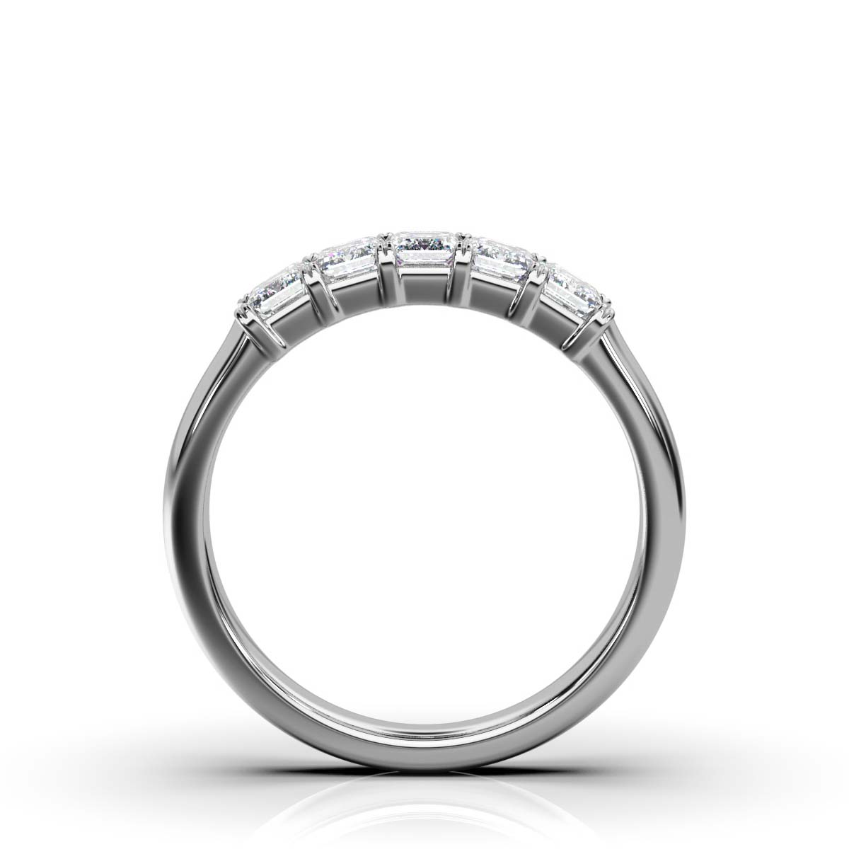 1 CT-10CT Emerald-Cut Lab Grown Diamond Wedding Band in Platinum