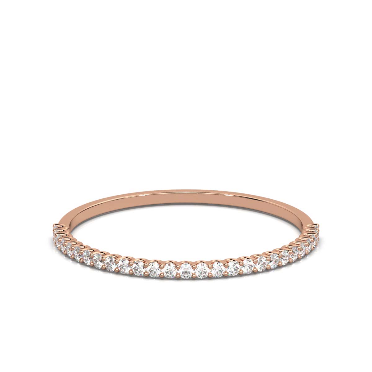 0.20-6 CTW Round Brilliant Cut Lab Grown Diamond Bubble Micro-Prong Stacking Band in 14K Rose Gold
