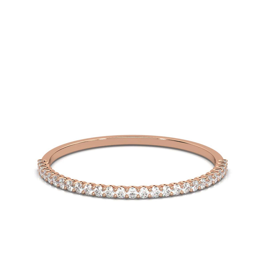 0.20-6 CTW Round Brilliant Cut Lab Grown Diamond Bubble Micro-Prong Stacking Band in 14K Rose Gold