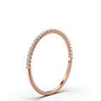 0.20-6 CTW Round Brilliant Cut Lab Grown Diamond Bubble Micro-Prong Stacking Band in 14K Rose Gold