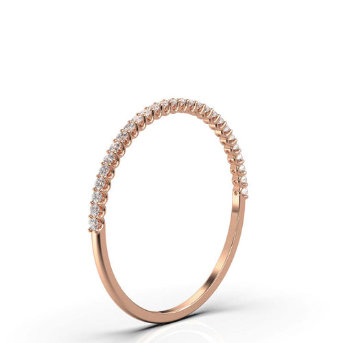 0.20-6 CTW Round Brilliant Cut Lab Grown Diamond Bubble Micro-Prong Stacking Band in 14K Rose Gold