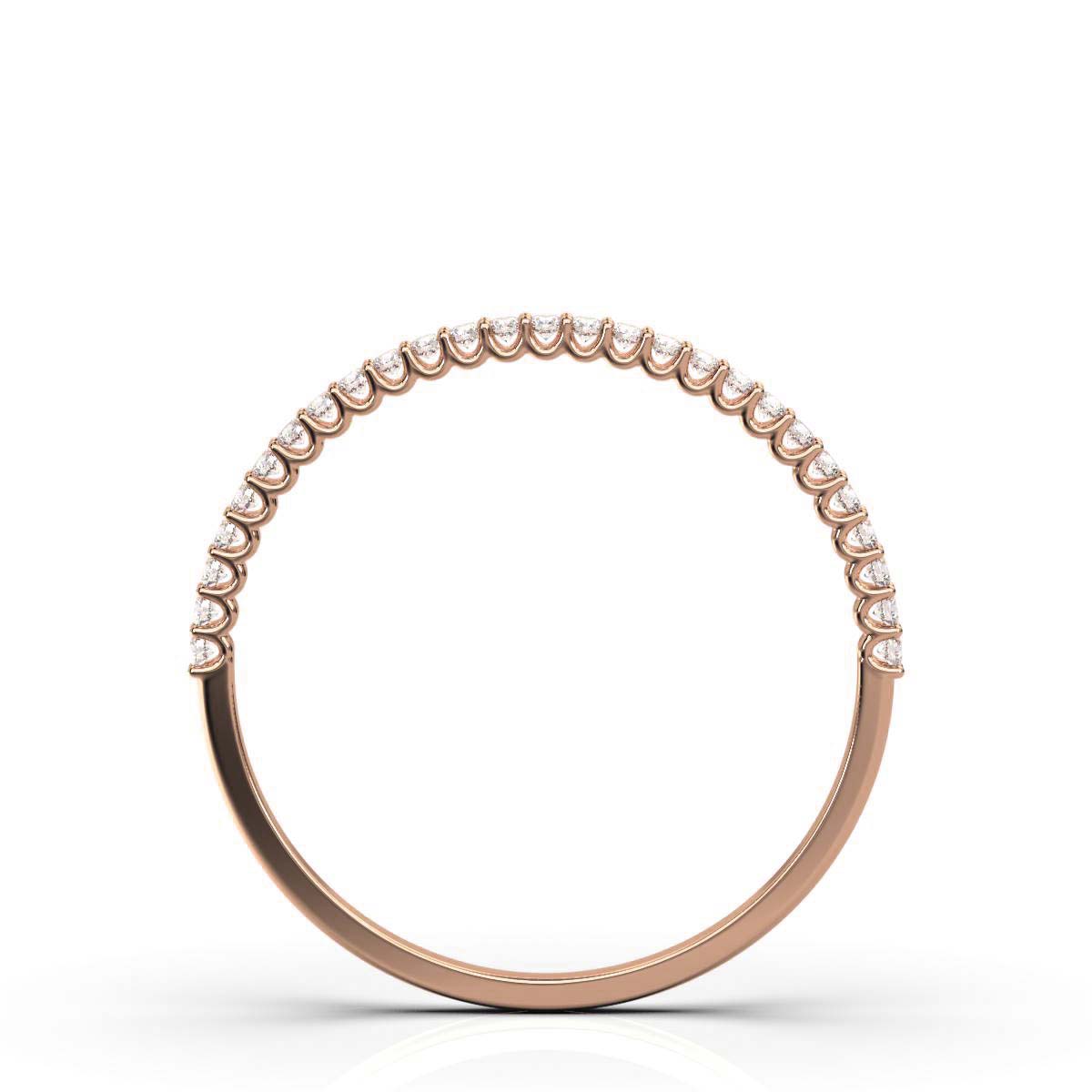 0.20-6 CTW Round Brilliant Cut Lab Grown Diamond Bubble Micro-Prong Stacking Band in 14K Rose Gold