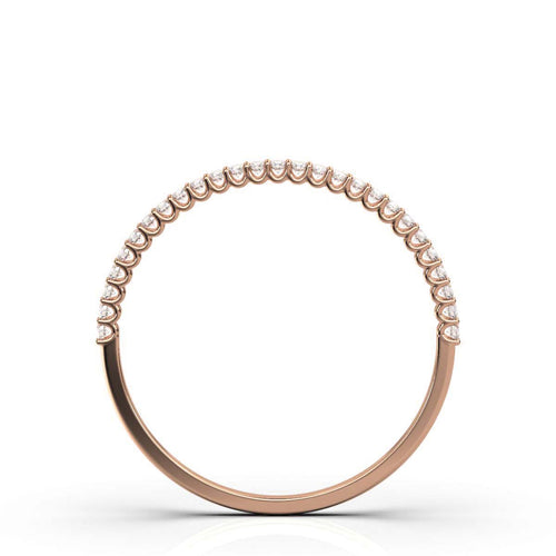 0.20-6 CTW Round Brilliant Cut Lab Grown Diamond Bubble Micro-Prong Stacking Band in 18K Rose Gold