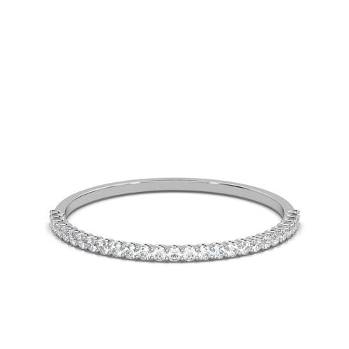 0.20-6 CTW Round Brilliant Cut Lab Grown Diamond Bubble Micro-Prong Stacking Band in 18K White Gold