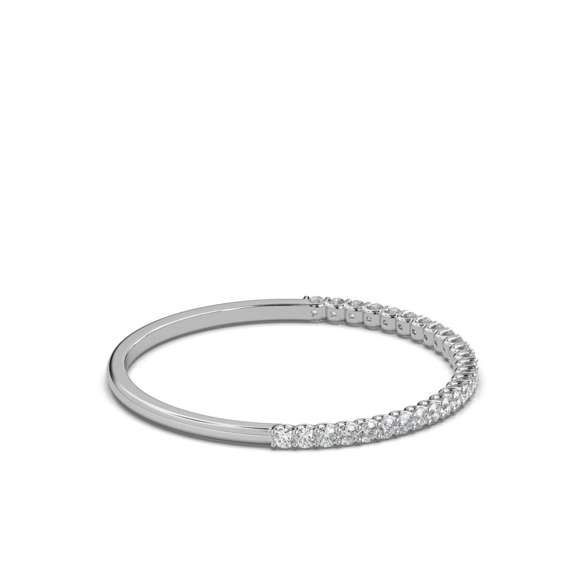 0.20-6 CTW Round Brilliant Cut Lab Grown Diamond Bubble Micro-Prong Stacking Band in 18K White Gold