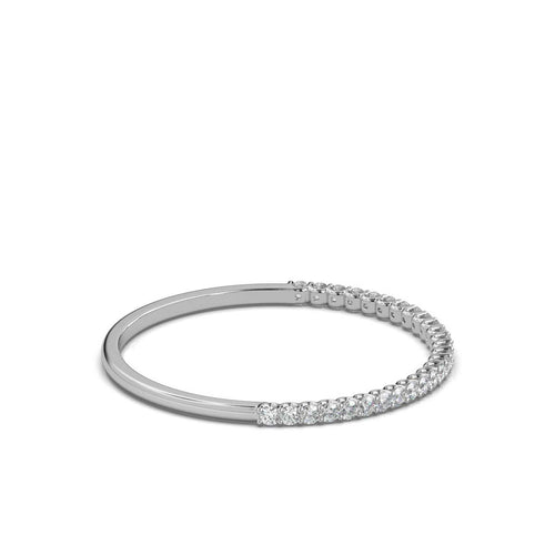 0.20-6 CTW Round Brilliant Cut Lab Grown Diamond Bubble Micro-Prong Stacking Band in 18K White Gold