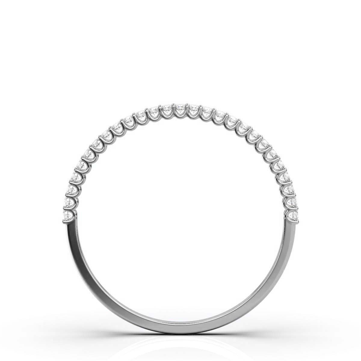 0.20-6 CTW Round Brilliant Cut Lab Grown Diamond Bubble Micro-Prong Stacking Band in 18K White Gold