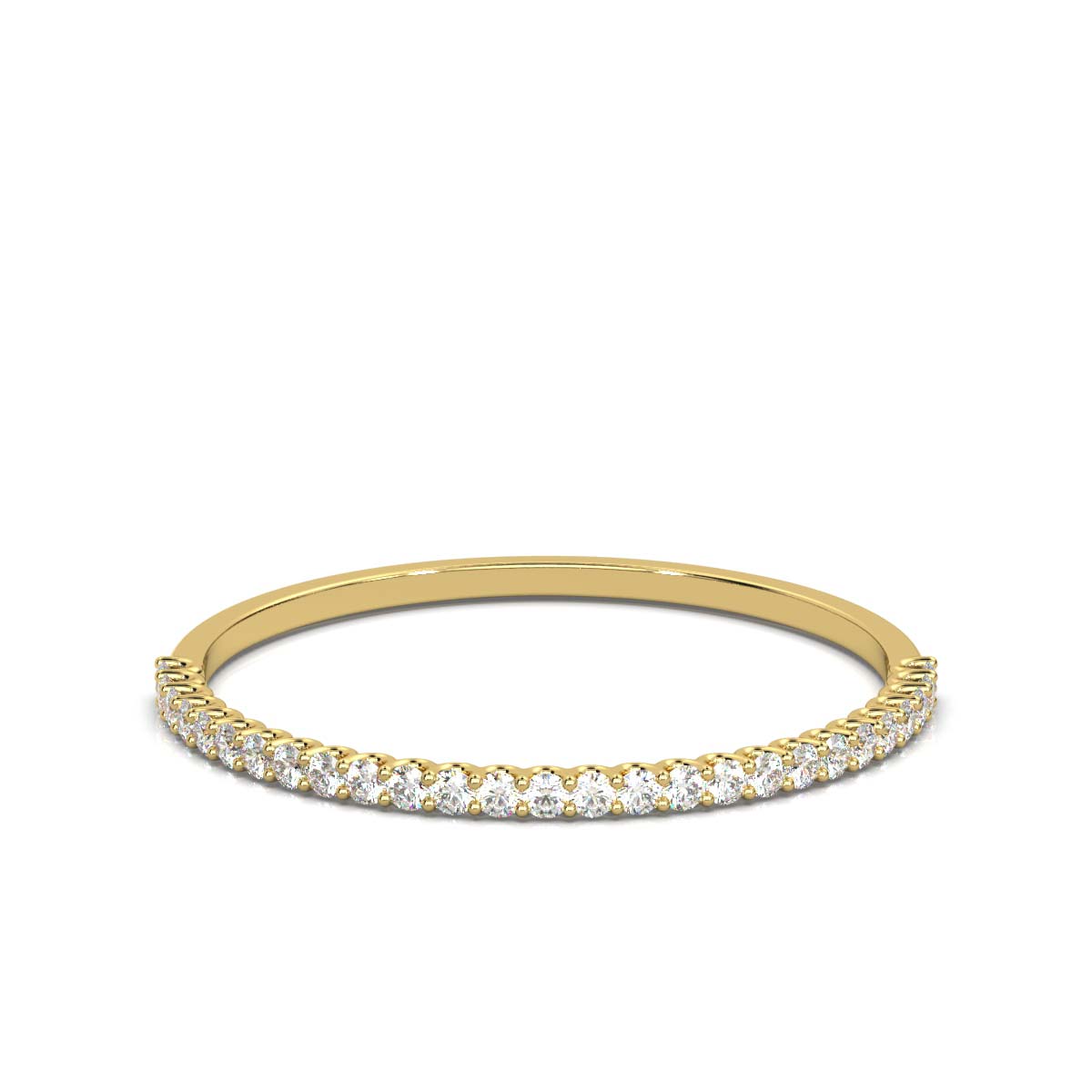 0.20-6 CTW Round Brilliant Cut Lab Grown Diamond Bubble Micro-Prong Stacking Band in 14K Yellow Gold