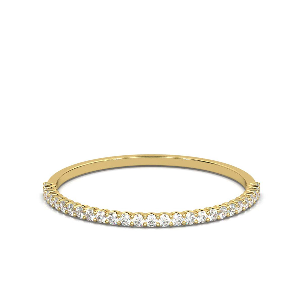 0.20-6 CTW Round Brilliant Cut Lab Grown Diamond Bubble Micro-Prong Stacking Band in 14K Yellow Gold
