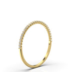 0.20-6 CTW Round Brilliant Cut Lab Grown Diamond Bubble Micro-Prong Stacking Band in 14K Yellow Gold