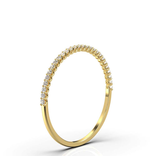 0.20-6 CTW Round Brilliant Cut Lab Grown Diamond Bubble Micro-Prong Stacking Band in 14K Yellow Gold