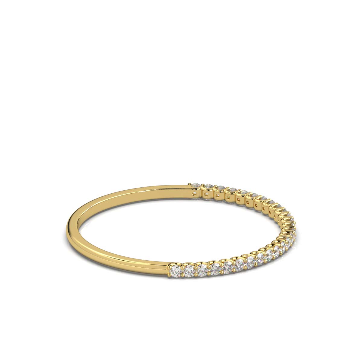 0.20-6 CTW Round Brilliant Cut Lab Grown Diamond Bubble Micro-Prong Stacking Band in 14K Yellow Gold