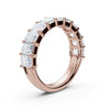 14K Rose Gold 2.20 CTW Emerald-Cut Lab-Grown Diamond Semi-Eternity Band Ring