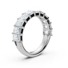 Platinum 2.20 CTW Emerald-Cut Lab-Grown Diamond Semi-Eternity Band Ring