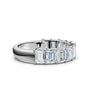 Platinum 2.20 CTW Emerald-Cut Lab-Grown Diamond Semi-Eternity Band Ring