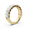 18K Yellow Gold 2.20 CTW Emerald-Cut Lab-Grown Diamond Semi-Eternity Band Ring