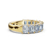 18K Yellow Gold 2.20 CTW Emerald-Cut Lab-Grown Diamond Semi-Eternity Band Ring