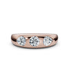 18K Rose Gold Multi-Shape Three-Stone Flush Set 1.04 CWT Diamond Statement Ring