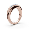 14K Rose Gold Multi-Shape Three-Stone Flush Set 1 CWT Diamond Statement Ring