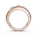 18K Rose Gold Multi-Shape Three-Stone Flush Set 1.04 CWT Diamond Statement Ring