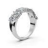 14K White Gold 1.19 CTW Mixed-Shape Oval & Round Lab-Grown Diamond Mosaic Band Ring