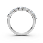 18K White Gold 1.19 CTW Mixed-Shape Oval & Round Lab-Grown Diamond Mosaic Band Ring