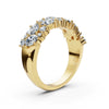 14K Yellow Gold 1.19 CTW Mixed-Shape Oval & Round Lab-Grown Diamond Mosaic Band Ring