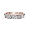 0.76 CTW Round Diamond Interlocking Scalloped Halo Band in 18K Rose Gold Ring
