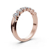 0.76 CTW Round Diamond Interlocking Scalloped Halo Band in 18K Rose Gold Ring