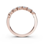 0.76 CTW Round Diamond Interlocking Scalloped Halo Band in 14K Rose Gold Ring