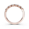 0.76 CTW Round Diamond Interlocking Scalloped Halo Band in 18K Rose Gold Ring