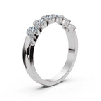 0.76 CTW Round Diamond Interlocking Scalloped Halo Band in Platinum Ring