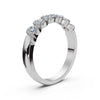 0.76 CTW Round Diamond Interlocking Scalloped Halo Band in 18K White Gold Ring