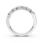 0.76 CTW Round Diamond Interlocking Scalloped Halo Band in 18K White Gold Ring