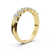 0.76 CTW Round Diamond Interlocking Scalloped Halo Band in 18K Yellow Gold Ring