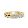 0.76 CTW Round Diamond Interlocking Scalloped Halo Band in 18K Yellow Gold Ring