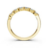 0.76 CTW Round Diamond Interlocking Scalloped Halo Band in 18K Yellow Gold Ring
