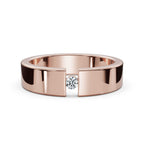 4.2mm Flat-Profile Tension-Set Diamond Solitaire Band in 14K Rose Gold Ring