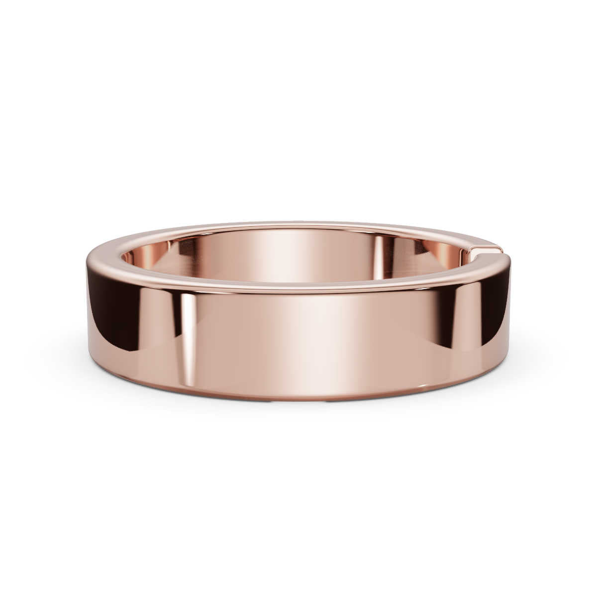 4.2mm Flat-Profile Tension-Set Diamond Solitaire Band in 14K Rose Gold Ring
