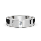 4.2mm Flat-Profile Tension-Set Diamond Solitaire Band in Solid Platinum Ring