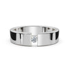 4.2mm Flat-Profile Tension-Set Diamond Solitaire Band in Solid Platinum Ring