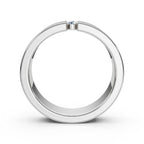 4.2mm Flat-Profile Tension-Set Diamond Solitaire Band in Solid Platinum Ring