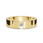 4.2mm Flat-Profile Tension-Set Diamond Solitaire Band in 14K Yellow Gold Ring
