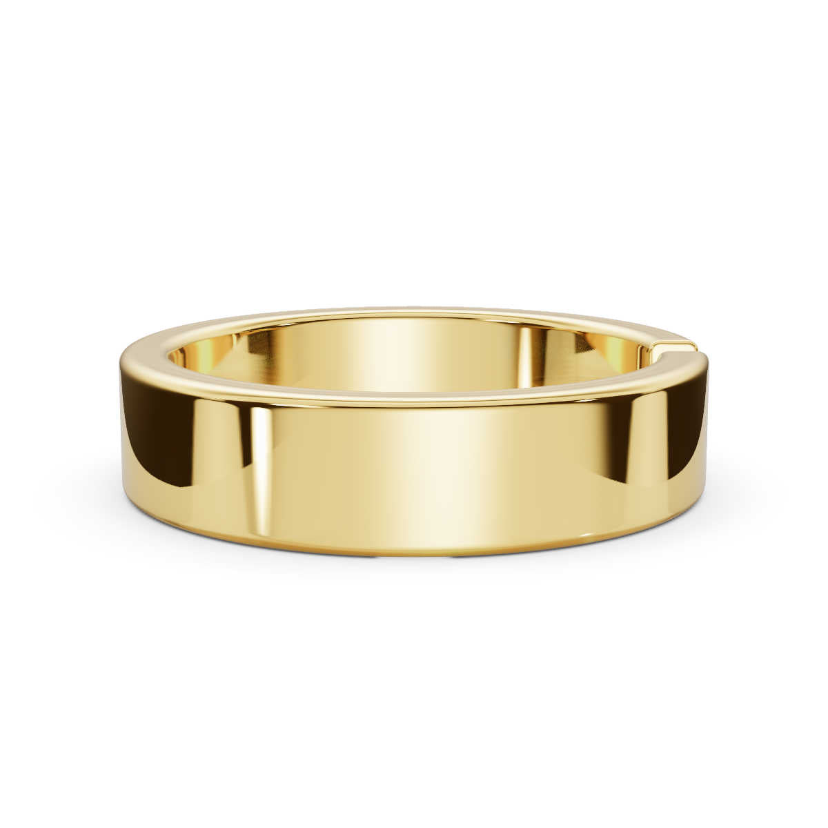 4.2mm Flat-Profile Tension-Set Diamond Solitaire Band in 18K Yellow Gold Ring