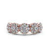 14K Rose Gold 0.98 CTW Round Brilliant Lab-Grown Diamond 5-Cluster Anniversary Band Ring