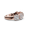 14K Rose Gold 0.98 CTW Round Brilliant Lab-Grown Diamond 5-Cluster Anniversary Band Ring
