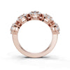 14K Rose Gold 0.98 CTW Round Brilliant Lab-Grown Diamond 5-Cluster Anniversary Band Ring