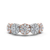14K Rose & White Gold 0.98 CTW Round Brilliant Lab-Grown Diamond 5-Cluster Anniversary Band Ring
