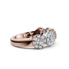 14K Rose & White Gold 0.98 CTW Round Brilliant Lab-Grown Diamond 5-Cluster Anniversary Band Ring