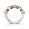 14K Rose & White Gold 0.98 CTW Round Brilliant Lab-Grown Diamond 5-Cluster Anniversary Band Ring
